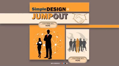 Simple Design Jumpout PowerPoint Template layout preview.
