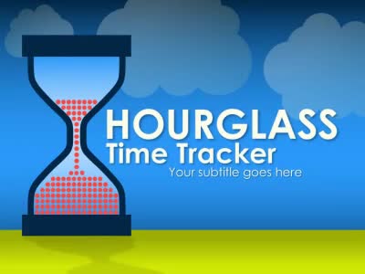 Hourglass Time Tracker PowerPoint Template layout preview.