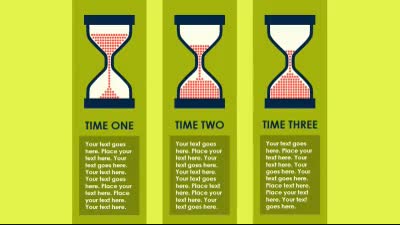 Slide 3 layout from the Animated Hourglass Time Tracker PowerPoint Template presentation deck.