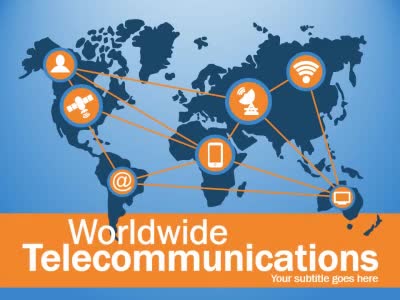 Worldwide Telecomm PowerPoint Template layout preview.
