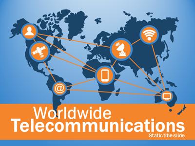 Slide 2 layout from the Worldwide Telecommunications presentation deck.