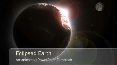 Eclipsed Earth PowerPoint Template layout preview.