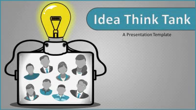Think Tank Idea PowerPoint Template layout preview.