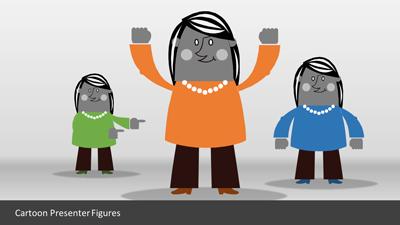 Cartoon Women Infographics PowerPoint Template layout preview.