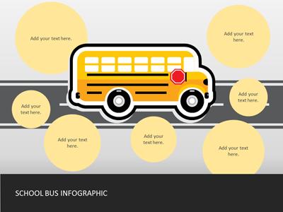 Slide 3 layout from the School Bus Infographics presentation deck.