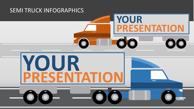 Semi Truck Infographics PowerPoint Template layout preview.