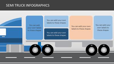 Slide 2 layout from the Semi Truck Infographics presentation deck.