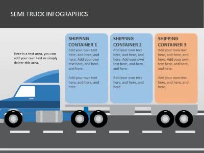 Slide 2 layout from the Semi Truck Infographics presentation deck.