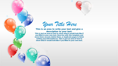 Slide 2 layout from the Party Time Balloons presentation deck.