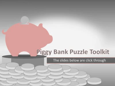 Piggy Bank Puzzle Toolkit PowerPoint Template layout preview.