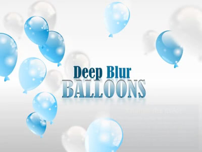 Deep Blur Balloons PowerPoint Template layout preview.