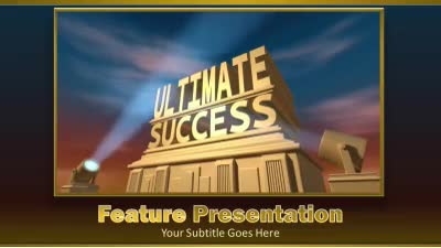 Feature Presentation PowerPoint Template layout preview.