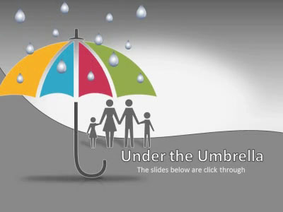 Umbrella Puzzle Protection PowerPoint Template layout preview.