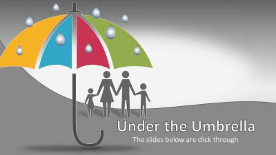 Umbrella Puzzle Protection PowerPoint Template layout preview.