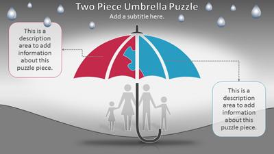 Slide 2 layout from the Animated Umbrella Puzzle Protection Template presentation deck.