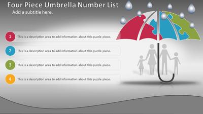 Slide 3 layout from the Animated Umbrella Puzzle Protection Template presentation deck.