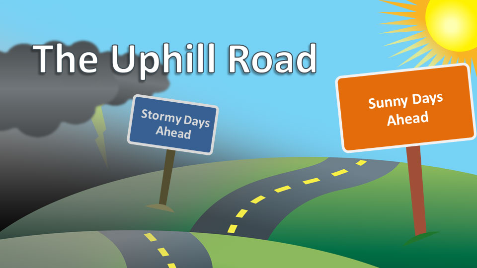 The Uphill Road PowerPoint Template layout preview.
