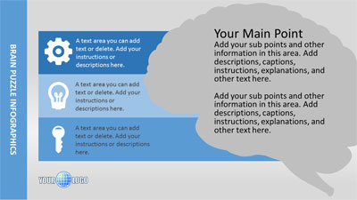 Slide 2 layout from the Brain Puzzles Infographic presentation deck.