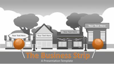 The Business Strip PowerPoint Template layout preview.