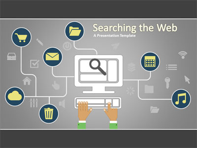 Searching The Web PowerPoint Template layout preview.