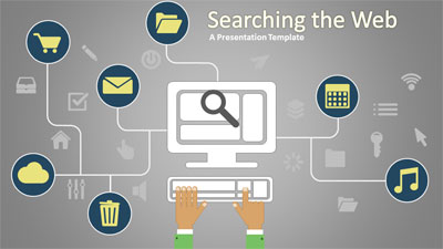 Searching The Web PowerPoint Template layout preview.