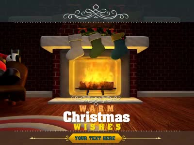 Warm Christmas Wishes PowerPoint Template layout preview.