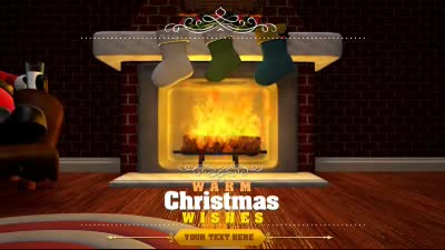 Warm Christmas Wishes PowerPoint Template layout preview.