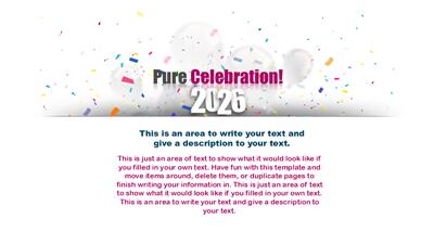 Slide 3 layout from the Pure Celebration 2026 New Year PowerPoint Theme presentation deck.