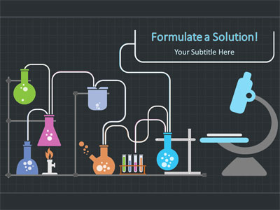 Mixing The Formulas Chemistry PowerPoint Template layout preview.