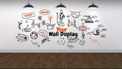 Your Wall Display PowerPoint Template layout preview.