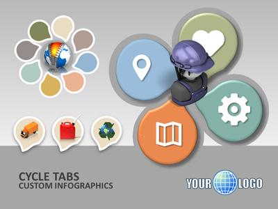 Slide 1 layout preview from the Cycle Tabs deck, optimized for creative multimedia presentations.