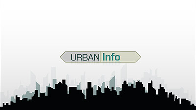 Urban Info PowerPoint Template layout preview.