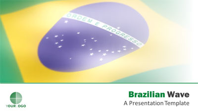 Brazilian Flag PowerPoint Template layout preview.