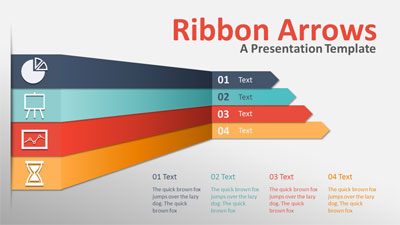 Ribbon Arrows PowerPoint Template layout preview.
