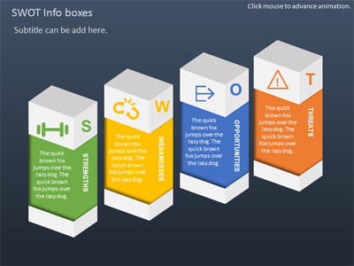 Slide 3 layout from the SWOT Infographic Toolkit presentation deck.