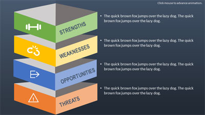 Slide 3 layout from the SWOT Infographic Toolkit presentation deck.