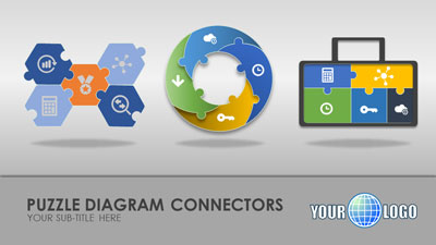 Puzzle Diagrams PowerPoint Template layout preview.