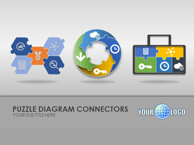 Puzzle Diagrams PowerPoint Template layout preview.