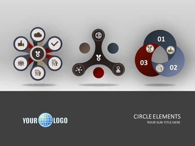 Circle Elements PowerPoint Template layout preview.