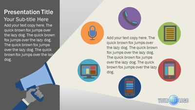 Slide 2 layout from the Megaphone Illustrations presentation deck.