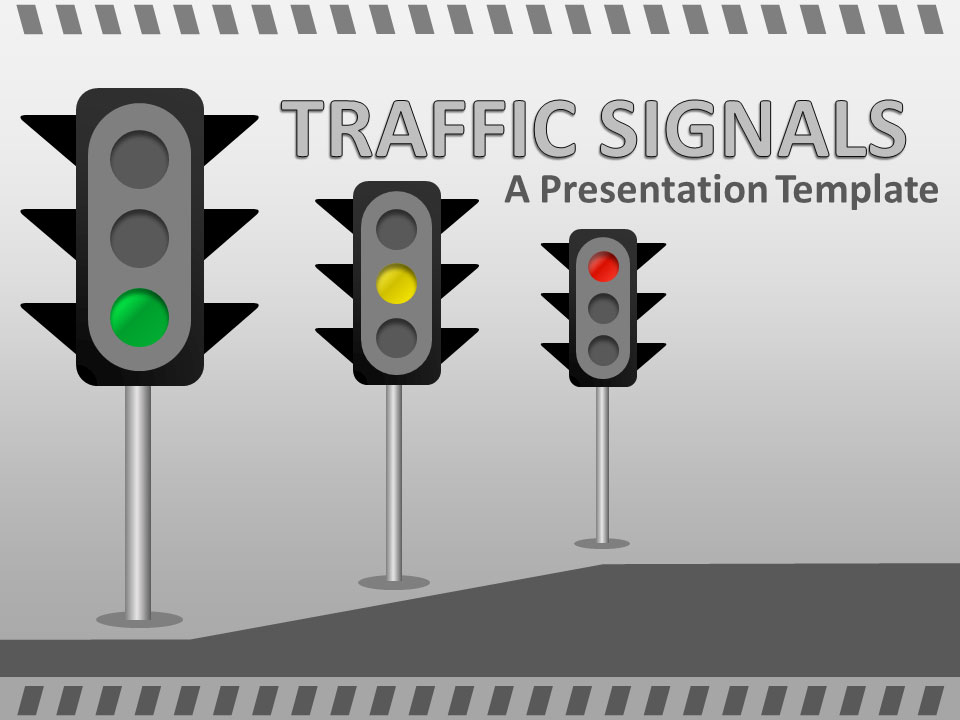 Traffic Signals PowerPoint Template layout preview.