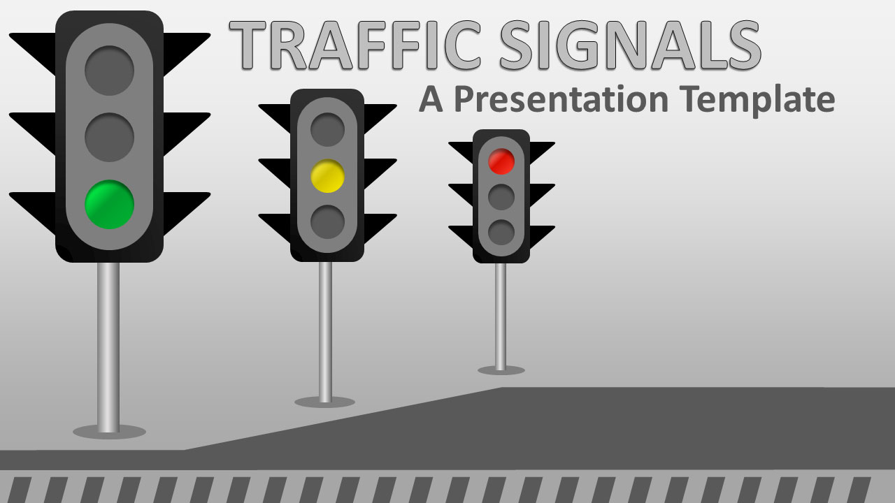 Traffic Signals PowerPoint Template layout preview.