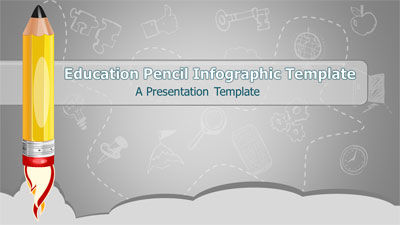 Education Infographic Pencil PowerPoint Template layout preview.