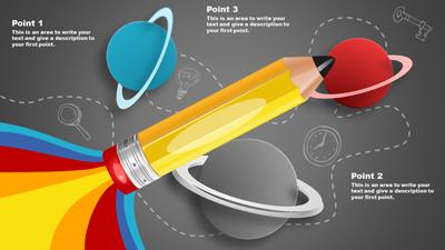Slide 3 layout from the Education Infographic Pencil presentation deck.