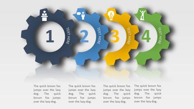 Slide 2 layout from the Gears Infographic Toolkit presentation deck.