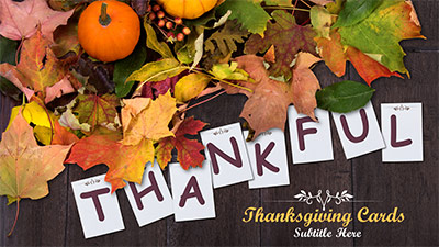 Thanksgiving Cards PowerPoint Template layout preview.