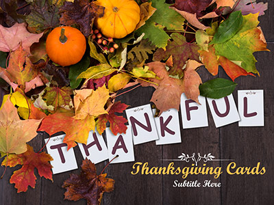 Thanksgiving Cards PowerPoint Template layout preview.