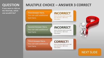 Quiz Tabs PowerPoint Template layout preview.