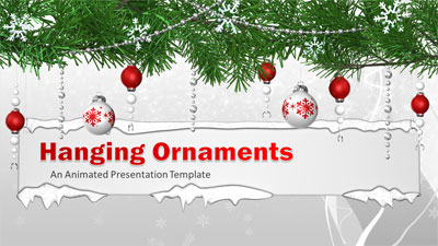Hanging Ornaments PowerPoint Template layout preview.