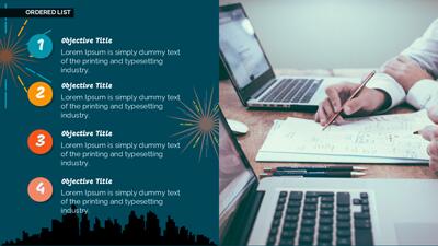 Slide 3 layout from the 2026 Happy New Year Fireworks PowerPoint Theme presentation deck.